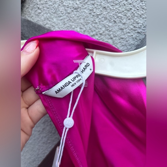 Amanda Uprichard Stanford Silk Midi Dress in Dark Hot Pink Size M New with Tags! - Picture 4 of 8